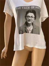 18. "THE FACE OF HATE"  Vincent Gallo 2020 one-of-a-kind, hand made T-shirt