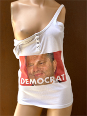 36. "DEMOCRAT"  Vincent Gallo 2020 one-of-a-kind, hand made T-shirt