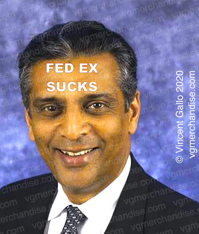 25. ?FED EX SUCKS?  Vincent Gallo 2020 (print detail)