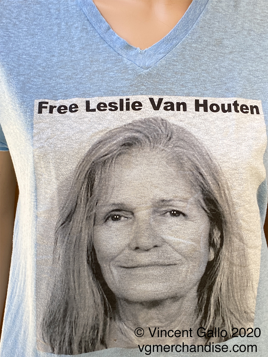 26. ?FREE LESLIE VAN HOUTEN?  Vincent Gallo 2020 (modeled print detail)