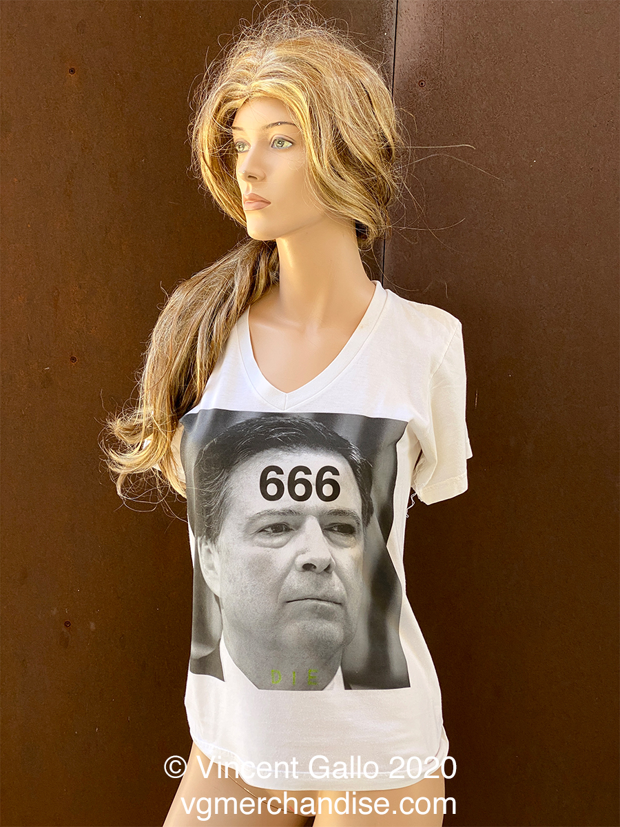 8. ?666?  Vincent Gallo 2020 one-of-a-kind, hand made T-shirt (modeled)